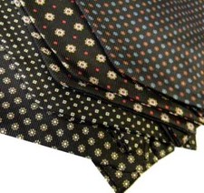 MENS ASCOT BLACK silk scarf various fantasy microdesign also complete pockets