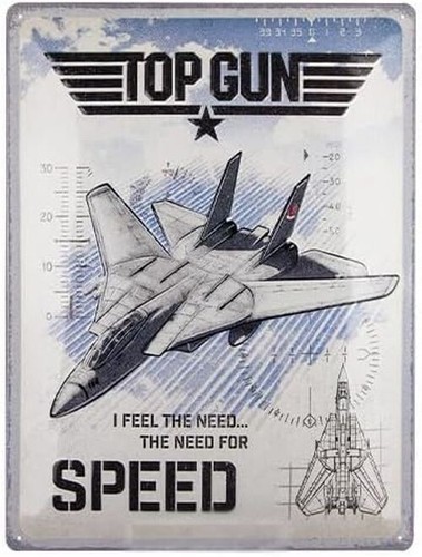 Plaque top gun - plaque, métal