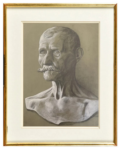Ancien superbe dessin buste - superbe,