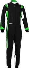 SALE! Sparco THUNDER Kart Karting Suit Black/Green CIK FIA Approved adult kids