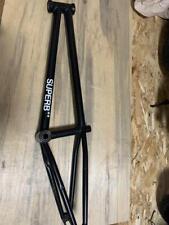 BMX SUPERBE cadre acier 20,5 pouces plat pays couleur noir pièces de vélo rar...