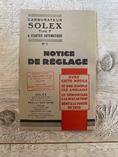 Old Solex Carburetor Advertising Brochure 24 Pages + 8