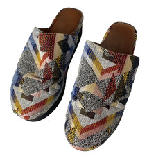 L’Amour Des Pieds Adelaide Mule Slide womens 9M Colorful tapestry boho