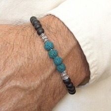 Bracelet lave vert volcanique