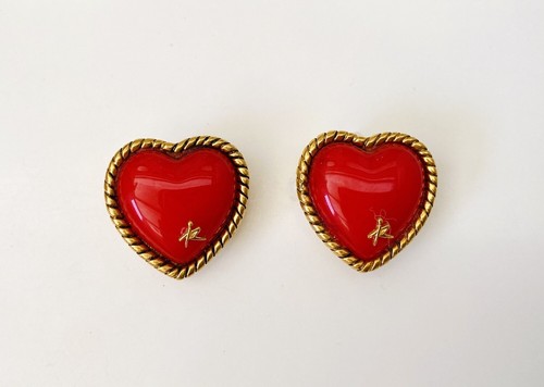 Boucles oreilles cœur rouge - boucles,