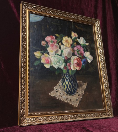 Tableau ancien huile bois - tableau,