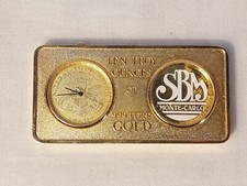 Rare: Gold Bar Shaped Table Watch - Advertising Item by SMB Monte-Carlo