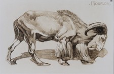 Mathurin MEHEUT : Le Mouflon, Lithographie, 1911