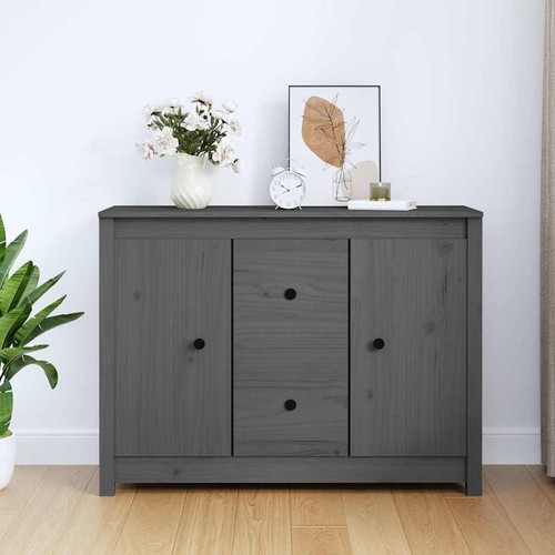 Buffet gris 100x35x74 bois - gris,
