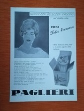 ORIGINAL ADVERTISING - ADVERTISING CREAM ""BLUE FELCE"" STRAWS 1961