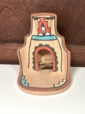 Native American Dollhouse Miniature Clay Kiva Chiminea Signed Jemez Jr