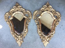 paire de miroirs bois doré a