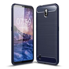 Coque De Protection Pour Nokia C1 Couverture Bumper En Carbone TPU Bleu