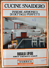 ORIGINAL ADVERTISING POSTER CUISINES SNAIDERO 80'S