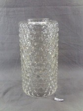 Antique Tulip Spindle Clear Embossed Glass Shade, 1970s (CG64)