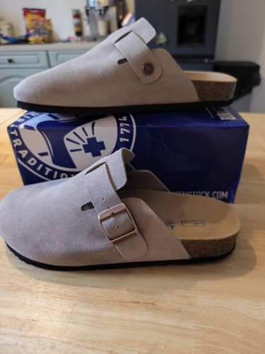 Birkenstock boston daim - boston, gris