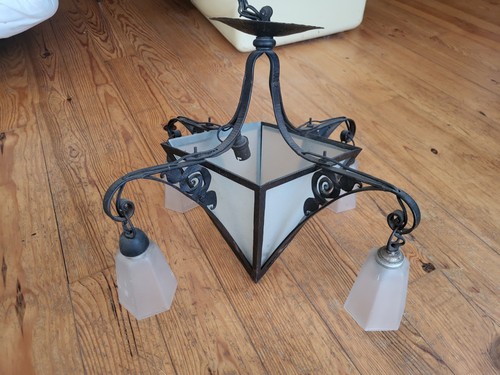 Lustre art déco plaque - , de