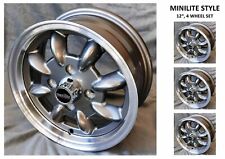 Mini Mk1-3, 850, 1000, 1275GT - Maxilite 4x Wheel Set - Minilite 5x12" 4x101,6