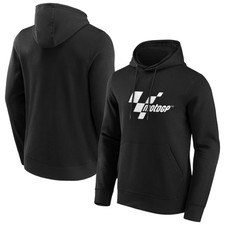 Moto GP Men's Hoodie Logo Graphic Black Top - New