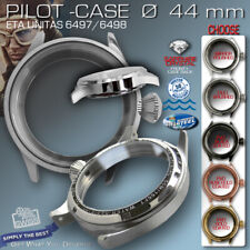 WATCH CASE PILOT, 44 MM, ST-STEEL, ETA UNITAS 6497/98, SAPPHIRE CRYSTAL, 50M W.R