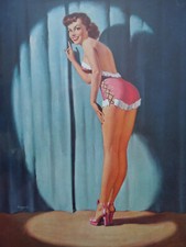 Vintage Pink Wasp Pin Up Chromo Antique Image 1950s.   CHPU10