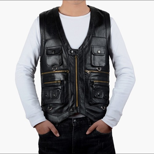 Gilet cargo homme cuir - cargo, en