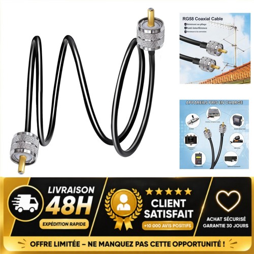 Câble coaxial rg58 - coaxial, pl259
