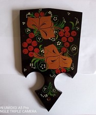 Khokhloma - painted wooden cutting board - ex USSR - 27 x 17 cm