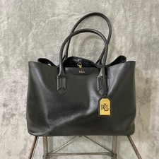 Lauren Ralph Lauren Vestiaire Leather tote women’s Satchel Bag Black Charm *