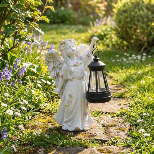 Statue ange jardin lampe - d'ange, jardin,