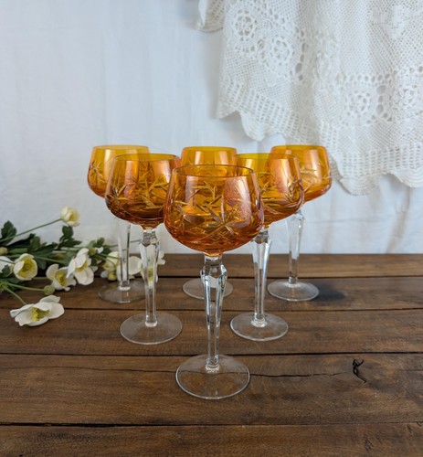 Verres vin cristal orange - vin,