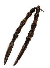 Duo Phurba Phurpa 17cm Rituel tantrique bouddhiste tête de mort Rare # 2423 of20