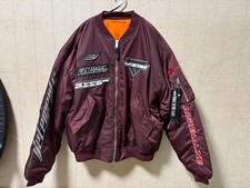 VETEMENTS Power Sports Bomber Jacket MA-1 MIL-J-82790J Bordeaux Red size S Auth