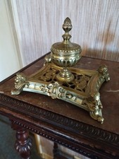 Encrier en Bronze à Décor d'Angelots et Poissons