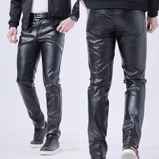 F??te Clubbing Pantalon Cuir Jean HOMME S ~3XL Pantalon Effet Mouill?? Mode Cuir