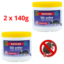 KOMAX Super Dératisant Blé Entier 2 x 140g - Anti Rongeurs Efficace