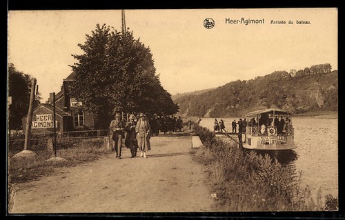 Cpa heer agimont arrivée - heer-agimont,,