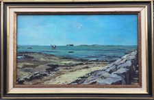 ALICE PASCO MARINE MER ROCHERS PEINTURE CADRE / PONTIVY BRETAGNE BEAUX ARTS