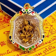 Brahma God Phra Prom Gold Micron Pendant Talisman Thai Buddha Amulet