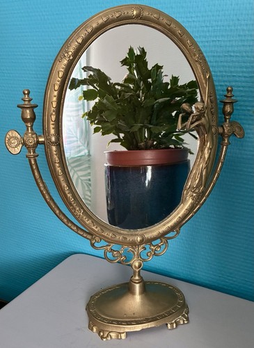 Miroir maquillage laiton - de, en