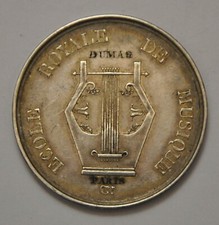 Médaille de table - Ecole royale de Musique DUMAS Paris société concours d=35 mm