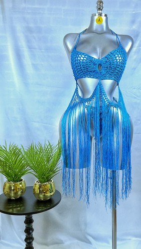 Sky blue crochet - sky, fringe