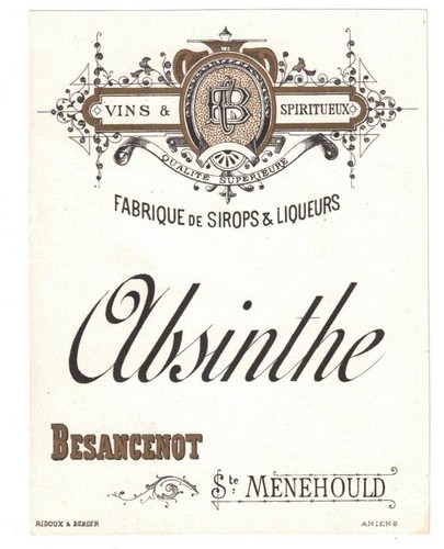Ancienne étiquette absinthe - ancienne,