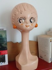 MAGNIFIQUE TÊTE A CHAPEAU, TWIGGY, MANNEQUIN, DESIGN ICONIQUE DES ANNEES 60/70