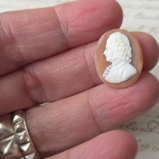 Camée Voltaire Ancien Napoléon III Profil XIXè Victorian Shell Cameo