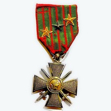 Luxury Medal Cross War Double Hallmark 1914-1918 Vermeil
