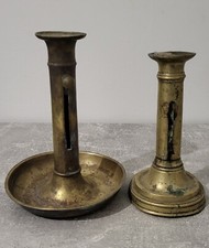 2 Bougeoirs Ancien à Poussoir