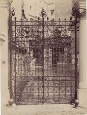 Grille à Tours ? Fer forgé Décoration France Vintage Albumine ca 1880