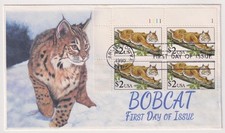 $2.00 BOBCAT Stamps Plate Block Colton FDC C9649D