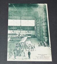 Old postcard 1920 CAMP D'AVIATION D'ORLY LARGE METALLIC HANGAR OF THE HOUSE RICHARD
